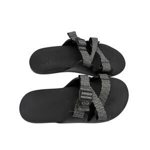 Chaco CushZ Extra Cushioned Slide Black Grey Size 13 Sandal Slip On Adjustable
